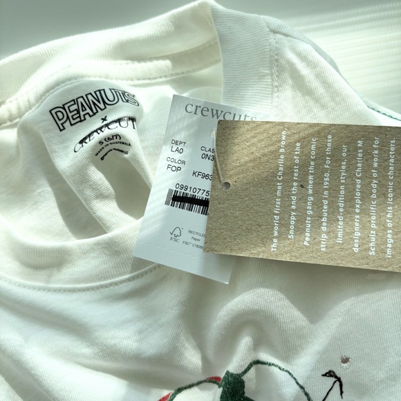 NWT J. Crew Peanuts® X Crewcuts "Far out" Graphic T-shirt White - Picture 6 of 6